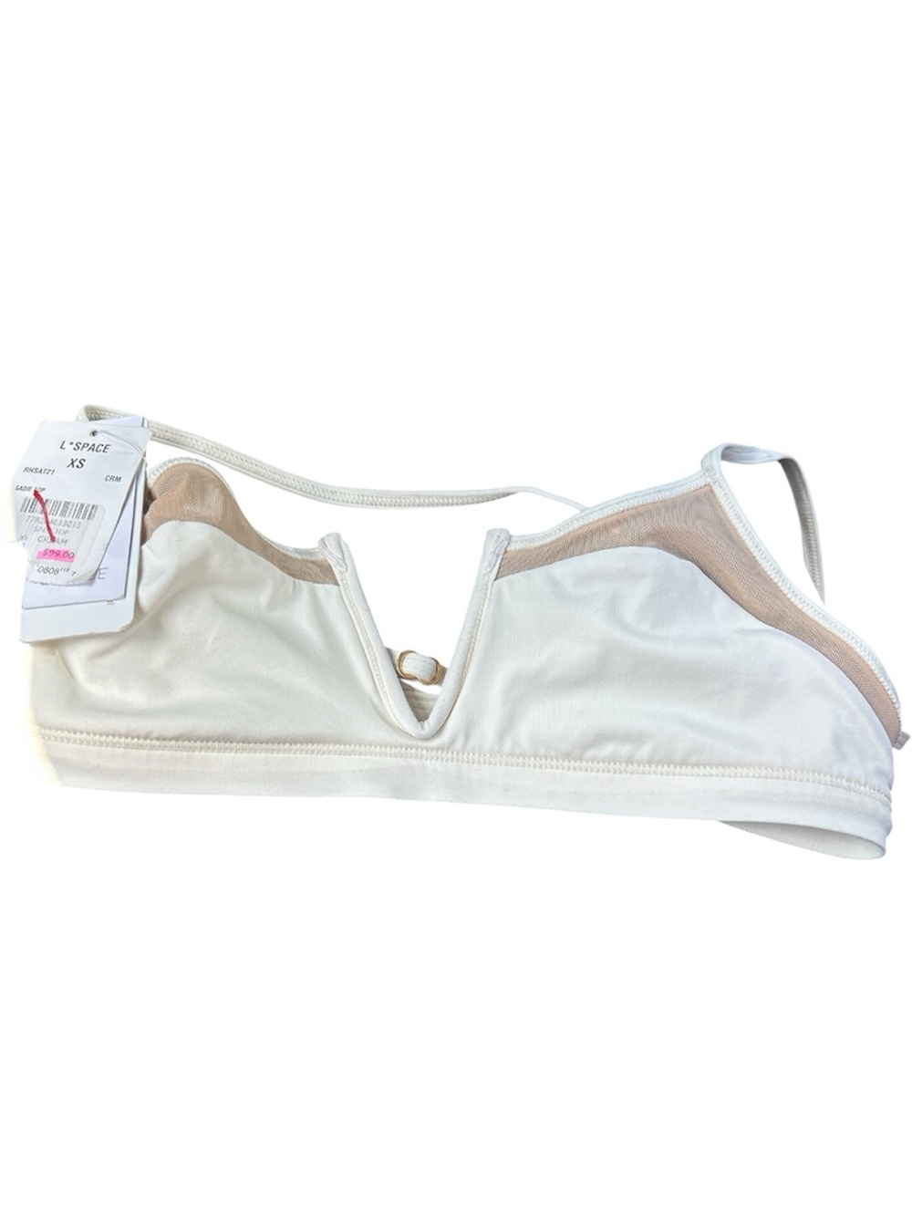 L*Space Cream and Beige Bikini Top